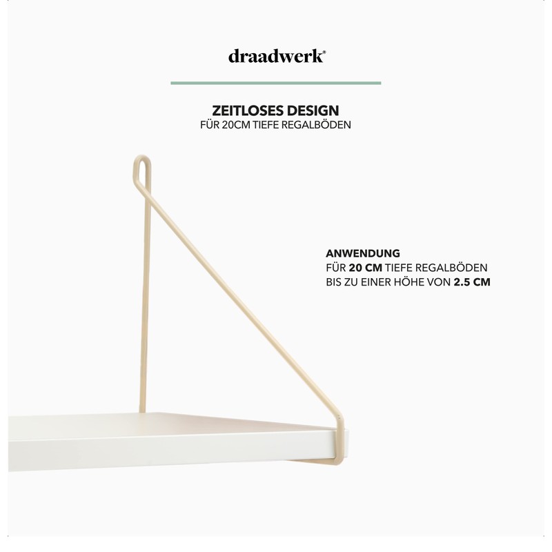 draadwerk® Shelf Brackets, Set of 2 Shelf Brackets, Wire, for