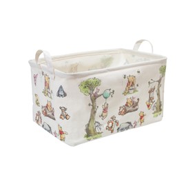CORODER Rectangle Cute Bear Nursery Storage Basket With A Waterproof PE Coating, Foldable Large Canvas Laundry Hamper, Decorative Storage Baskets Suitable For Bathroom and Bedroom (White)