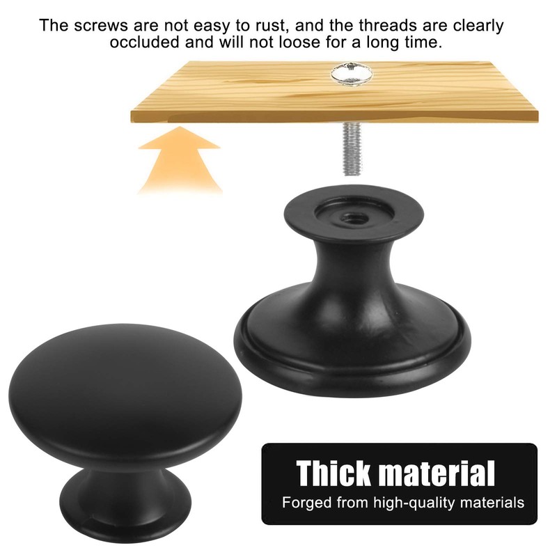 AvoDovA 20Pcs Black Kitchen Cabinet Knobs, Round Drawer Knobs Dresser