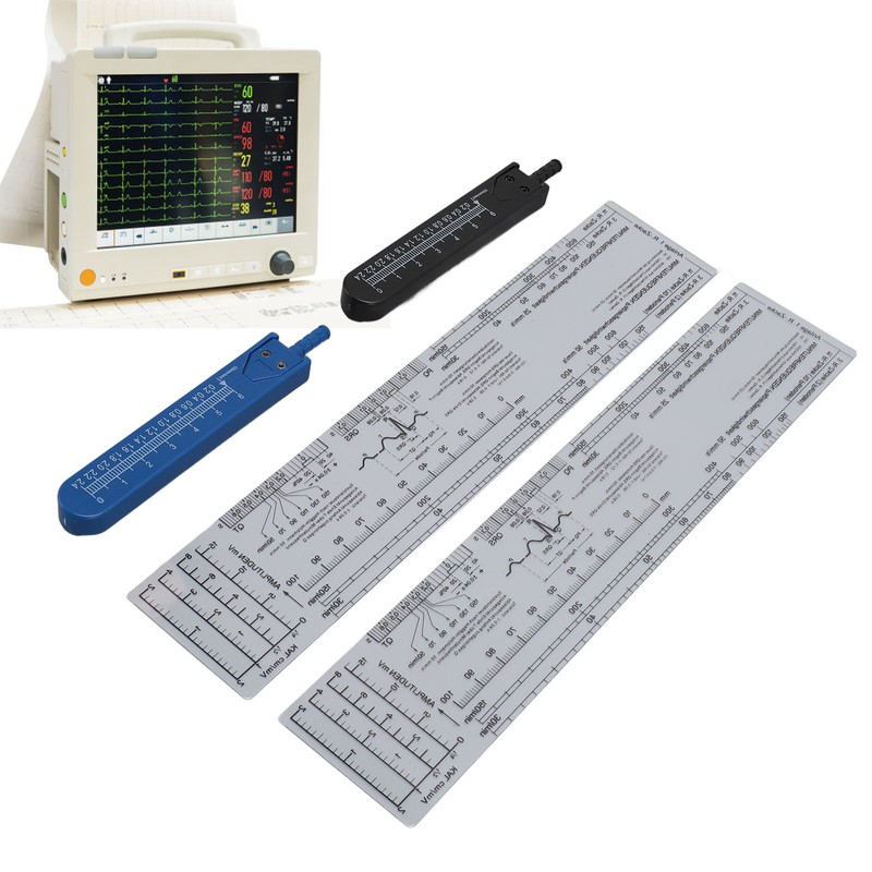 2 Sets EKG Calipers and EKG Ruler Combination Set Electrocardiogram
