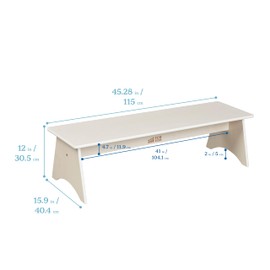 ECR4Kids Kiddo Bench, Kids Furniture, White Wash