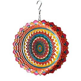 FONMY Stainless Steel Wind Spinner Worth Gift Indoor Outdoor Garden Decoration Crafts Ornaments 6 Inch Multi Color Mandala Wind Spinners