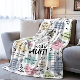 HEIFAM Aunt Gifts Blanket, Best Aunt Ever Gifts, to My Auntie Blanket, Birthday Gifts for Aunts from Niece Nephew, Auntie, Present for Godmother, 50"X60"