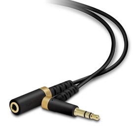 Elecom Headphone/Earphone Extension Cord, Heavy Duty, 0.14 inch (3.5 mm) Jack, L-Shaped Plug
