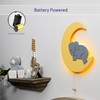 Lumipets Lighted Elephant on Moon, Nursery Night Light, Wall Mounted