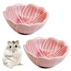 BNOSDM 2 Pcs Hamster Ceramic Food Bowl Flower Series Gerbil
