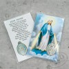 Laminated Hail Mary Holy Prayer Card With Miraculous Medal Inside