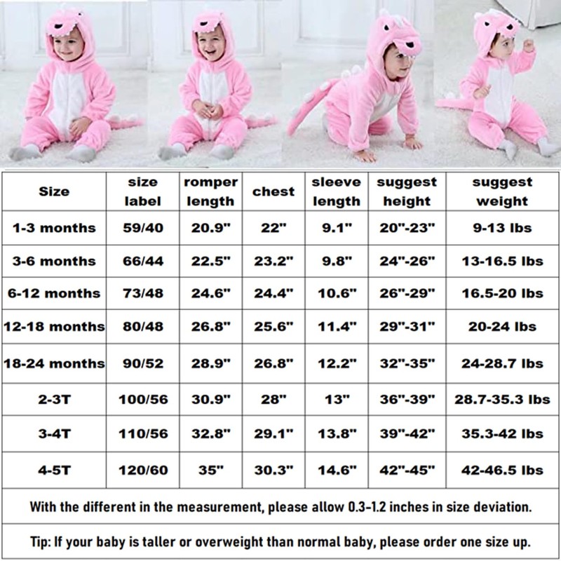 whorse Pijama Unisex para bebé, diseño de Animales, Pink Dinosaur,