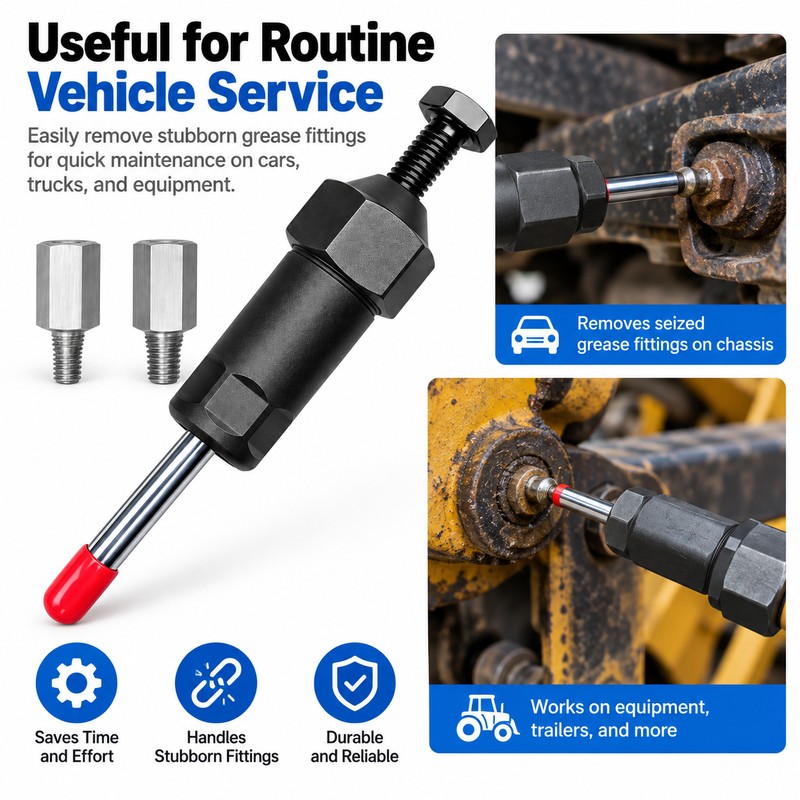 Lubrication Fitting Unclogger for Maintenance – Manual Metal Threaded Service
