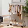 HYSEYY Clothes Rack, Rolling Clothing Rack for Hanging Clothes Load