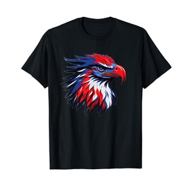 Vintage Eagle 4th of July Colors USA American Red White Blue T-Shirt, black