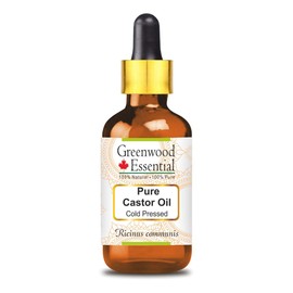 Greenwood Essential Pure Castor Oil (Ricinus communis) with Glass Dropper Cold Pressed 30ml (1 oz)