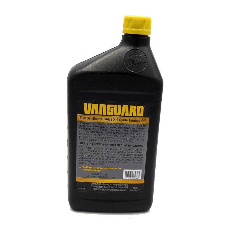 Vanguard SAE 30 Full Synthetic Engine Oil Quart