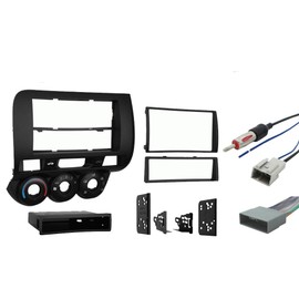 Harmony Audio Compatible with Honda Fit 2007 2008 Single or Double DIN Stereo Harness Radio Install Dash Kit