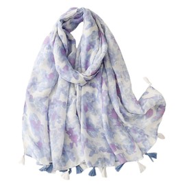 FAIRYGATE Scarves for Women UK Ladies Scarfs Shawls and Wraps Purple Blue Flower Lightweight Scarf Shawl Shawls for Weddings 27006