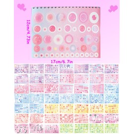 50 Sheets Kpop Photocard Stickers Book, Glitter Self Adhesive Deco Stickers Butterfly Stars Heart Ribbons Deco Korean Stickers Book for Photocards Toploaders Scrapbook Decor Art Card Crafts(2500+)