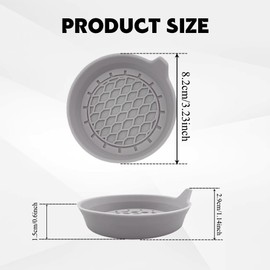 Lyxheth 4PCS Car Cup Holder Coasters, Silicone Anti-Slip Vehicle Insert Water Bottle Mat, Soft Wave Pattern Cup Holders, Universal Car Interior Accessories for SUV, Truck, RV (Grey)