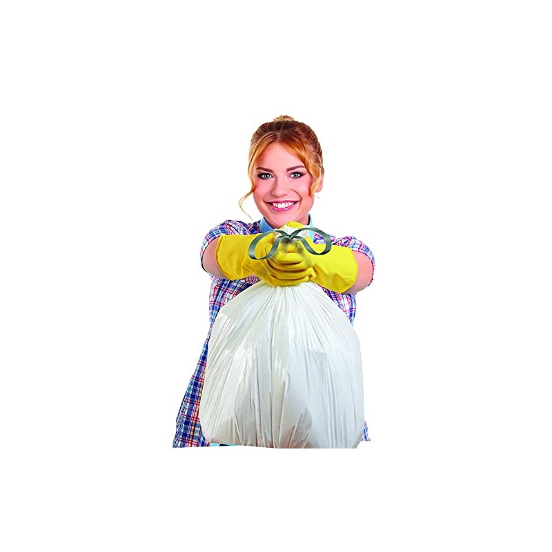 Ultrasac 21 Gallon 1.1 MIL White Drawstring Trash Bags -