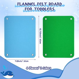 4 Pieces Felt Board for Toddlers Classroom Flannel Board Stories for Preschool Homeschooling, Kids Felt Story Activity Wall Hanging Children Birthday Gifts, 11.8 x 15.75 Inch, 2 Colors