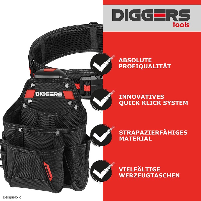 Diggers Tools - Tape Measure Tool Bag - Professional Quick