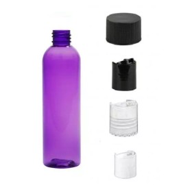 Unbranded 4 oz PURPLE Bullet Plastic Bottle -PET- 12 bottles & NATURAL DISC Lids free ship