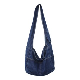 LHHMZ Denim Hobo Bags for Women Retro Jean Shoulder Bag Casual Jean Tote Handbags Large Crossbody Bag