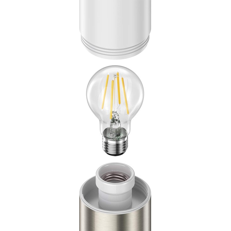 ledscom.de Poru Bollard Light for Outdoor Use, Stainless Steel, Round,
