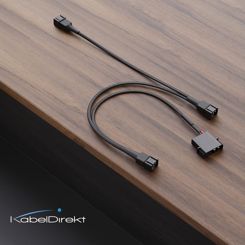 KabelDirekt 20-20-20cm 4-pin Molex (5.25“) 12V to 3 x 3-pin