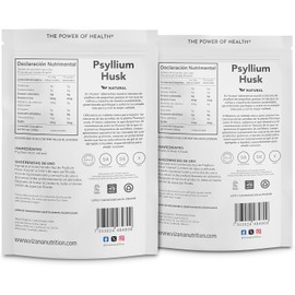 VIZANA NUTRITION Psyllium Husk Natural, 600g Sin Azucar, Cáscara de Psyllium (Pack-2 Bolsas de 300g), Origen: India