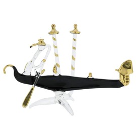 GlassOfVenice Murano Glass Flat Gondola with Gondolier