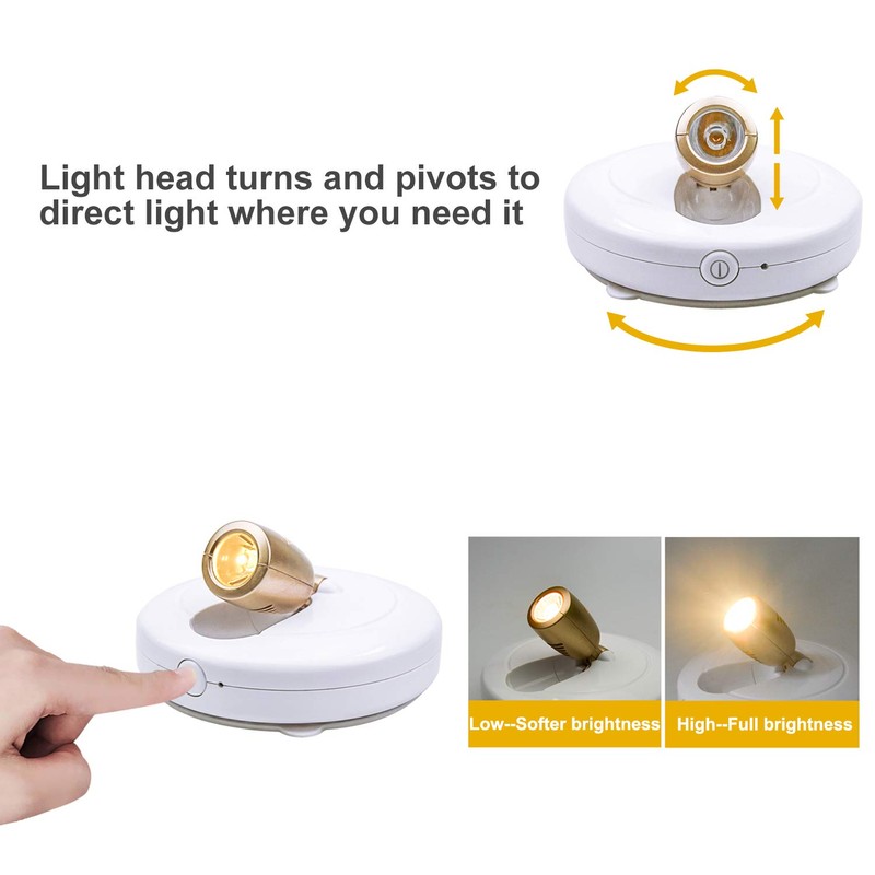 HONWELL Wireless Spotlight Battery Operated LED Puck Lights, Touch Closet