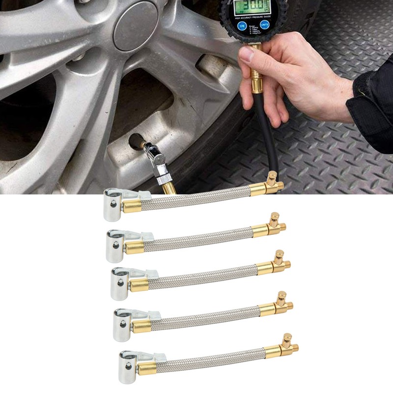 5pcs 10cm Tire Inflator Hose Quick Inflation Air Pump Extension