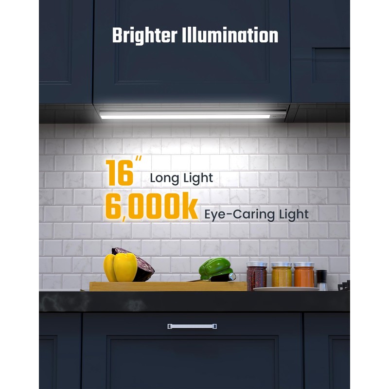 SUPERDANNY 16 Inch Under Cabinet Lights, Hand Wave Sensor 65