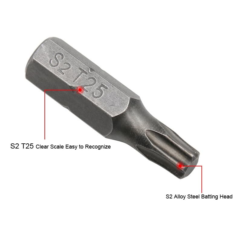 TorSor 15 Pack T25 TORX Bits 1/4 Inch Hex Shank