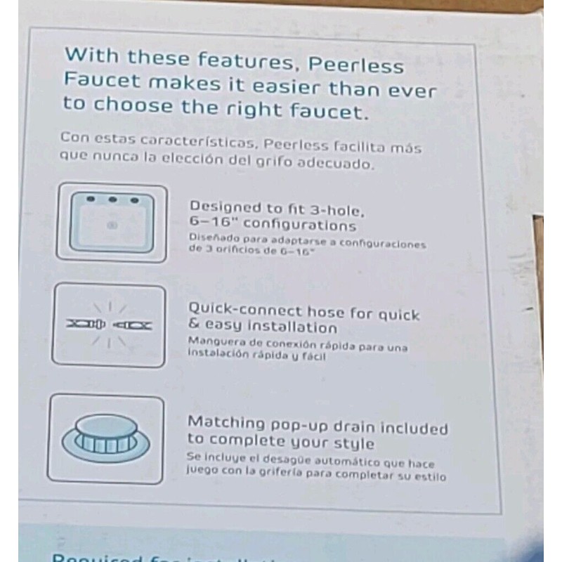 Peerless Claymore Chrome Bathroom Faucet 3 Hole P299196LF