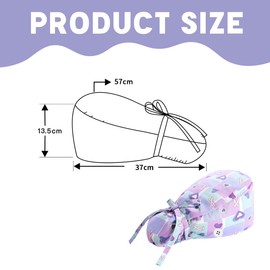 AUEFUDQ Scrubbing Cap Printed Full Turban Hat Adjustable Full Hair Cover Unisex Doctor Cap with Sweatband for Beauty Worker Body Care Needs