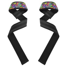 Correa de muñeca de elevación colorida de arte abstracto de 26 pulgadas, correas antideslizantes para levantamiento de pesas, culturismo, entrenamiento de fuerza