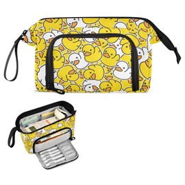 KOPIRIT Duck Rubber Pencil Case Pouch Big Capacity Pencil Bag Box Organizer Pen Case with Zipper Pencil Cases for Boys Girls Kids Women School College