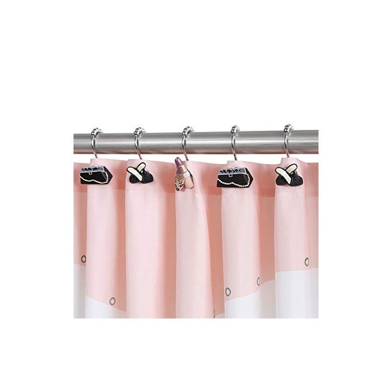 BESTRIPES Shower Curtain Hooks Rings, Set of 12 Stainless Steel
