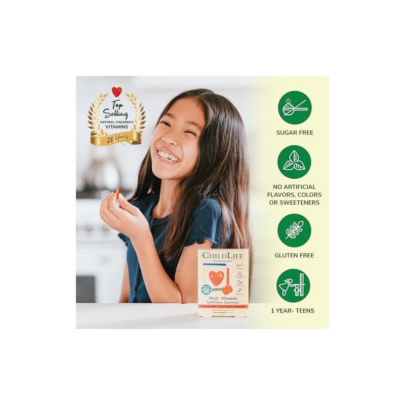 Childlife Multi Vitamin Softchew Gummies Tablets Natural Orange Flavor Gomitas