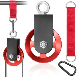 Aluminium pulley 90 mm, aluminium pulley pulley, rope pulley, fitness with U retaining bracket, pulley system, fitness pulley for ropes DIY