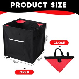 Arrowbash Throw Line Cube Bag - Easy Folding Arborist Throw Line Storage Portable Climbing Rope Organizer Box for Tree Work Outdoor Rope Accessories, Black (Red)