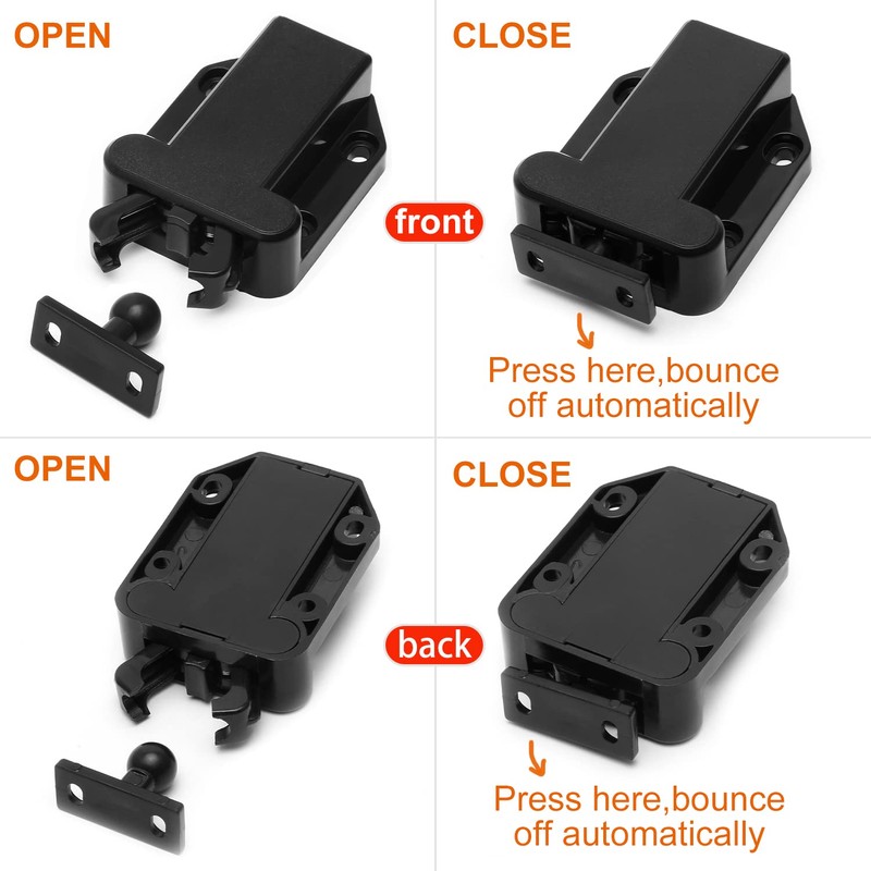 12 Pcs Touch Release Catch Latch Cupboard, Push to Open