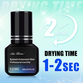 Eyelash Extension Glue, Lash Glue 1-2 Sec Drying Time 7-8 Weeks Retention Strong Black Lash Adhesive for Professional Use Only (5ML)