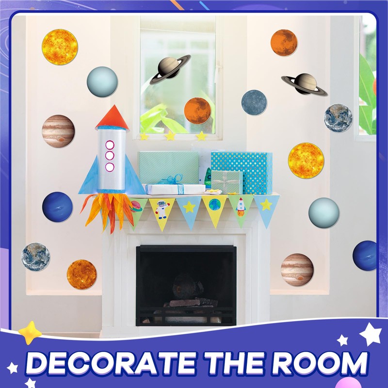 60 Pcs Solar System Cutouts for Bulletin Board 9 Planets