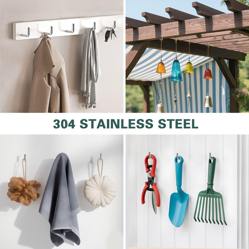 Ticway 85 Pieces Galvanized Spiral Hooks Set - 5 Sizes