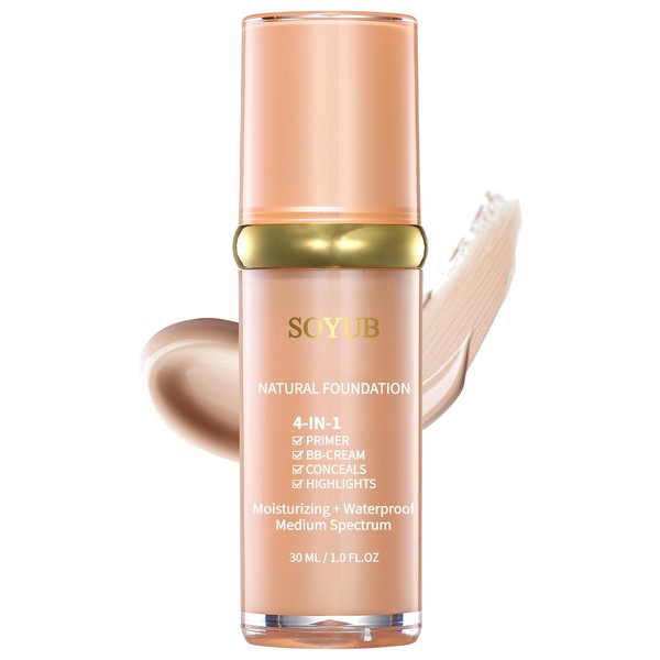 4 in 1 Foundation Liquid Medium Spectrum Longwear And Waterproof