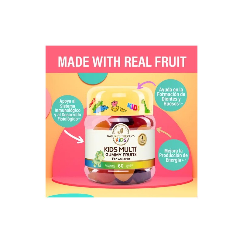Multi Vitaminico Para Niños En Gomitas 60 unidades Kids Multi,