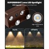 Brighter Solar Fence Lights-3000/4000/6000K 3 Mode,Solar Lights Outdoor Waterproof,Dusk to
