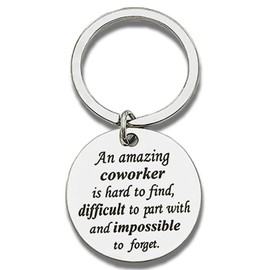 Retirement Gift Colleague Employee Appreciation Gifts for Coworker Leaving Gifts Thank You Keychain for Boss Women Men Farewell Goodbye Christmas An Amazing Coworker is Hard to Find